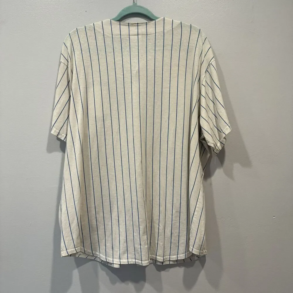 Vintage Majestic Chicago Cubs 90s Blank Pinstripe Baseball Jersey Mens sz XL - Picture 9 of 10